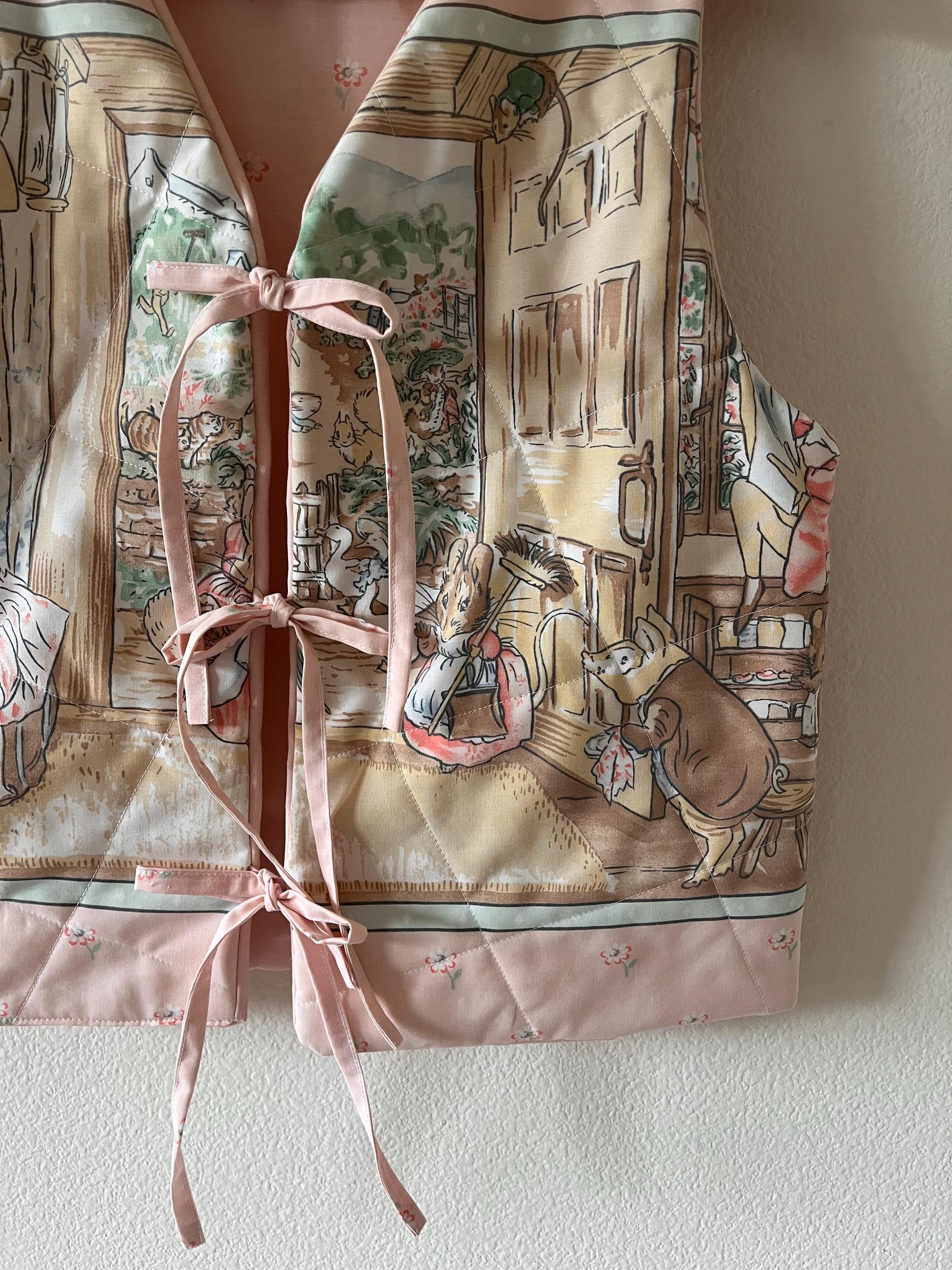 Beatrix Potter the Tale of Peter Rabbit Pink Quilted Vest Size Womens ...