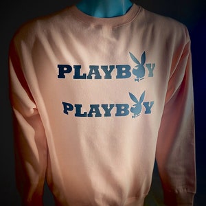 playboy x missguided pink graphic print hoodie sweater dress