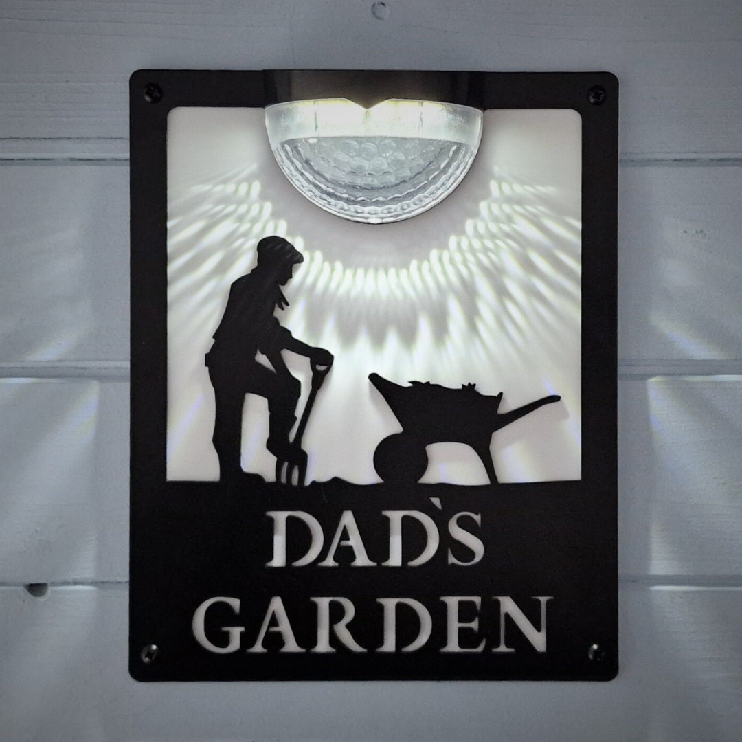 Dad's Garden Sign With Solar Powered Light - Etsy UK