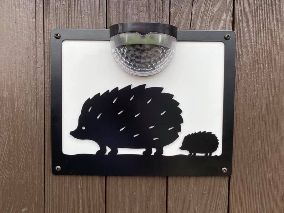 Hedgehog Solar Light Wall Plaque Garden Gift Etsy