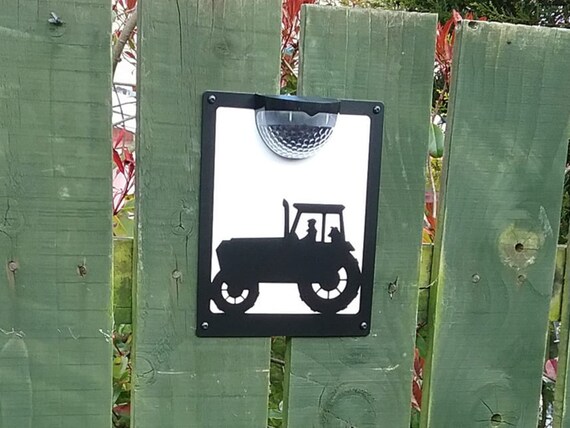 Tractor Solar Light Wall Plaque Garden Gift Etsy UK