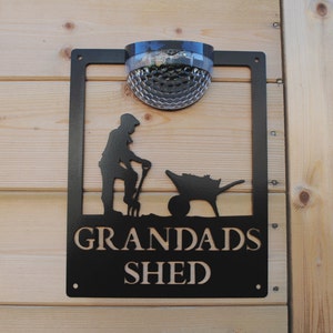 Grandad's Shed Solar Light Wall Plaque- Garden Gift