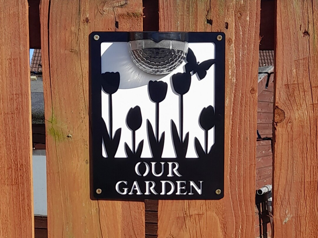 Our Garden Solar Light Wall Plaque Garden Gift Etsy UK