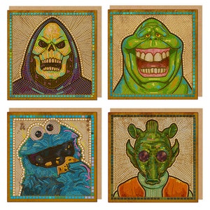 4 x cartes de voeux mosaïque de Culture Pop