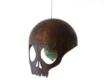 DIY skull suet ball holder