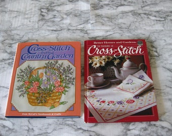 Cross Stitch Pattern Books - Cross-Stitch from a Country Garden by McCall's - Better Homes & Gardens Pleasures of Cross Stitch