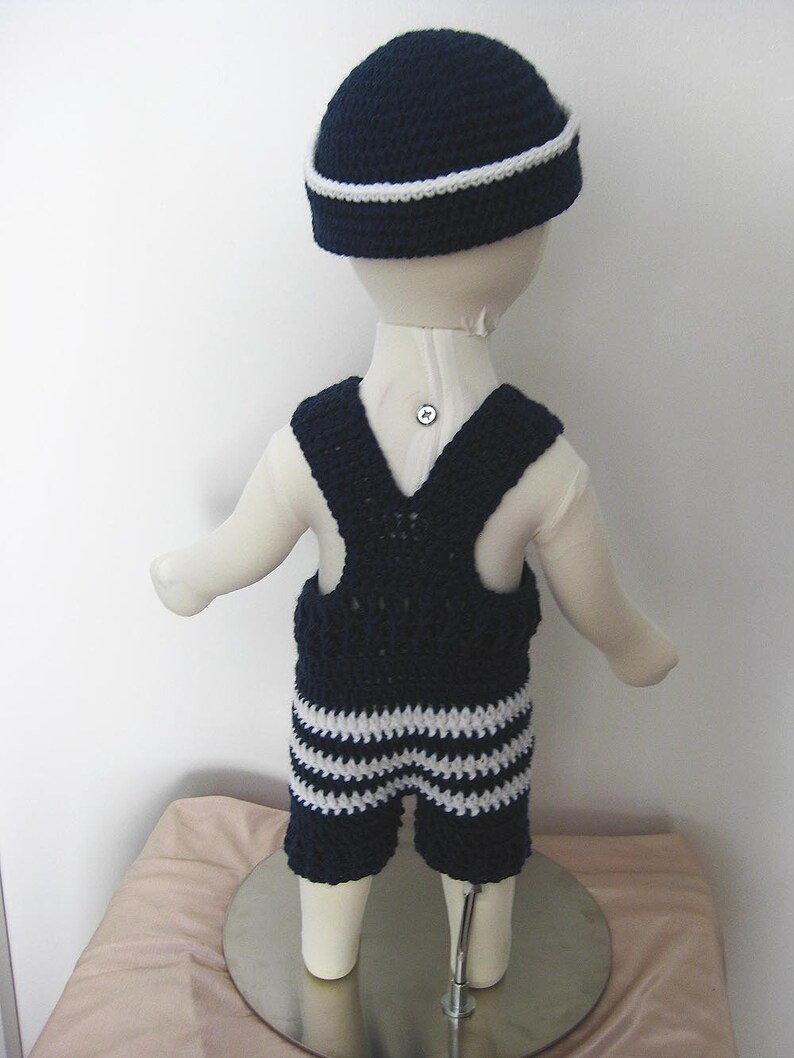 Navy Blue or White Baby Boy Overalls With Sailor Hat Etsy