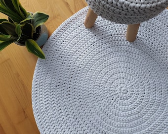 Round carpet, crochet rug, string carpet, doormat rug, scandinavian carpet, boho rug, soft carpet, cotton rug