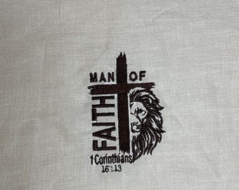 Man of Faith lion Men’s handkerchief prayer cloth