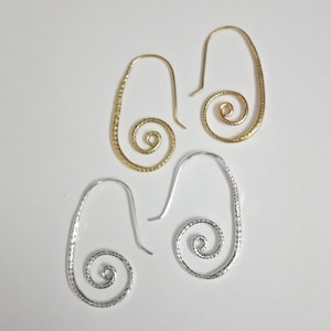 Snake Hoop Earrings, Brass Hoop Earrings, Indian Style Earrings, Silver Earrings, Snake Earrings, Hammered Earrings