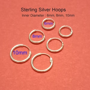 Dainty Hoop Earrings, Thin Hoops, Tiny Huggie Hoop Earrings, Minimalist Earrings, Small Hinged Hoop Earrings, Cartilagr Hoop Earrings, 6mm