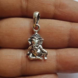 Ganesha Pendant, Sterling Silver Pendant,  Shiva&#39;s Son Pendant,  Parvati&#39;s Son Pendant,  Elephant God Pendant,  Auspicious Pendant, Dainty