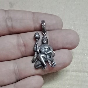 Hanuman Pendant, 925 Sterling Silver Pendant, Shiva&#39;s Avatar, Hindu God Amulet,  Rama Devotee, Protection Amulet, Indian God