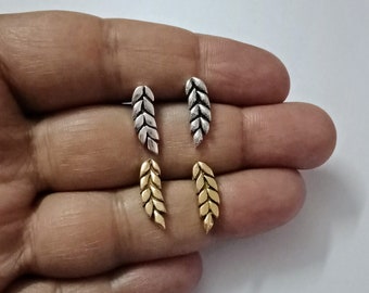 Brass wheat Grain Stud Earrings, Wheat, Everyday Earrings, Stud Earrings, Lightweight Earrings, Gift for Her, Gold, Silver