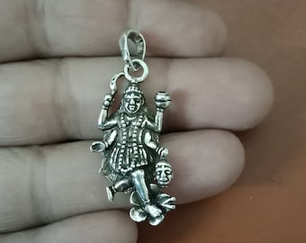 Kali Anhänger, Sterling Silber Anhänger, hinduistische Göttin, Chamunda, Kaali, Schutzamulett, Devine feminine, Durga, Shakti Göttin, Devine
