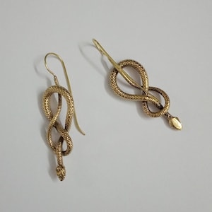 Snake Hoop Earrings, Brass Hoop Earrings, Indian Style Earrings, Silver Earrings, Snake Earrings
