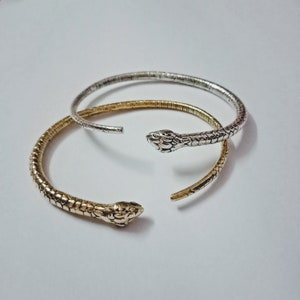 Brass Bracelet, Brass Snake Bracelet, Adjustable Bracelet, Snake Cuff,  Bohemian Bracelet, Snake Head,  Boho Bracelet, Metal bracelet