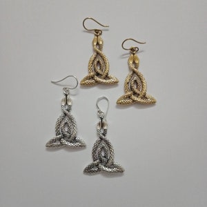 Snake Earrings, Brass Earrings, Indian Style Earrings, Silver Earrings, Snake Earrings