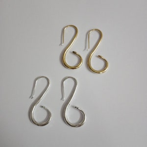 Snake Hoop Earrings, Brass Hoop Earrings, Indian Style Earrings, Silver Earrings, Snake Earrings