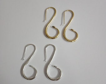 Snake Hoop Earrings, Brass Hoop Earrings, Indian Style Earrings, Silver Earrings, Snake Earrings