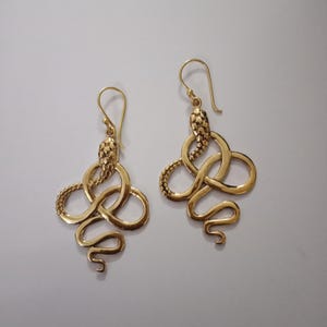 Snake Earrings, Brass Hoop Earrings, Indian Style Earrings, Silver Earrings, Snake Earrings, Serpenti Earrings, Serpent Earrings