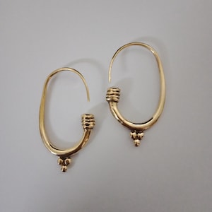 Ethnic Earrings, Polished Brass Earrings, Tribal Earrings,  Gift Earrings, Statement Earrings