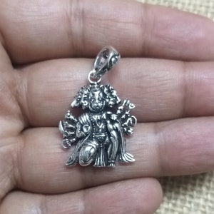 Panchmukhi Hanuman Pendant, 925 Sterling Silver, Shiva&#39;s Avatar, Hindu God Amulet, Rama Devotee, Protection Amulet