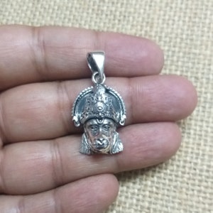 Hanuman Pendant, 925 Sterling Silver, Shiva&#39;s Avatar, Hindu God Amulet, Rama Devotee, Protection Amulet