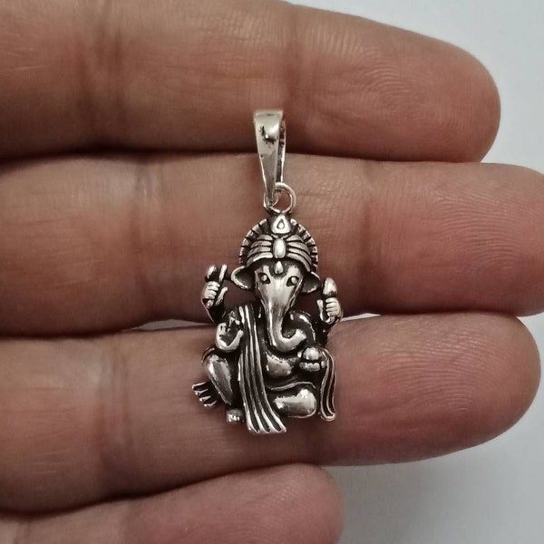 Ganesha Pendant, Sterling Silver Pendant,  Shiva's Son Pendant,  Parvati's Son Pendant,  Elephant God Pendant,  Auspicious Pendant, Dainty