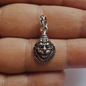 Narsingh Pendant, Sterling Silver Pendant,  Hindu God, Vishnu Pendant , Lion,  Protection amulet, Vishnu Avatar,  Narsimha, Indian Silver