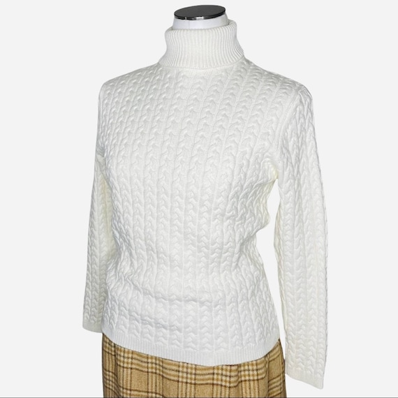 Studio Works Cable Knit Turtleneck Sweater size S… - image 3