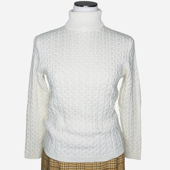 Studio Works Cable Knit Turtleneck Sweater size S… - image 1