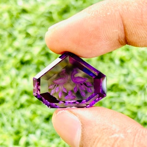 Amethyst Fantasy Cut Hand Carved Loose Gemstone Jewellery Making Carving
