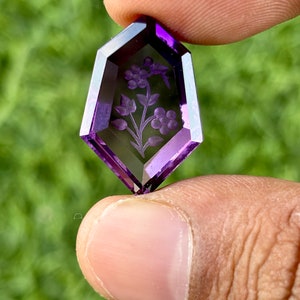 Natural Amethyst Fantasy Cut Hand Carving Loose gems Jewellery Making Gemstone Carving