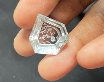 Rock Crystal Fantasy cut carved,Crystal fancy cut carved,Gemstone Jewelry making,Size-21.50x18 carat -25.30