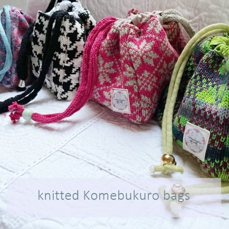 Knitted Komebukuro Bag Hahnentritt Bild 6