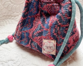 Knitted Komebukuro Bag "Rosen"
