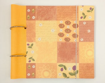 Summer yellow notebook and collection book for recipes, photos, verses and everything that can be collected in a book