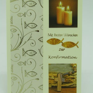 Greeting card with best wishes, gold, for congratulations on confirmation, confirmation or communion image 2