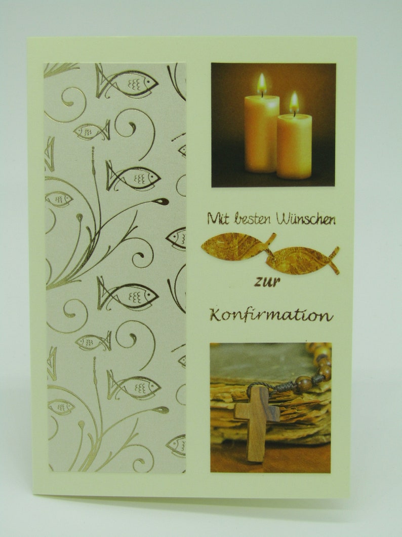 Greeting card with best wishes, gold, for congratulations on confirmation, confirmation or communion image 2