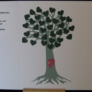 Grußkarte Hochzeits-Baum, mit wachsendem Motiv und personalisierbarem Herz Bild 4