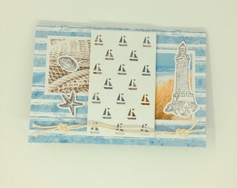 Maritime Grußkarte, im Format C6 quer