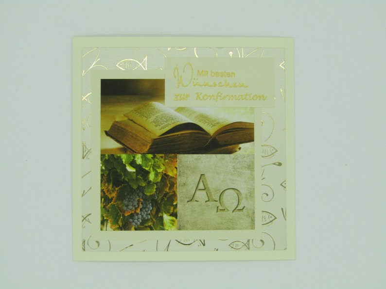 Greeting card with best wishes, gold, for congratulations on confirmation, confirmation or communion image 7