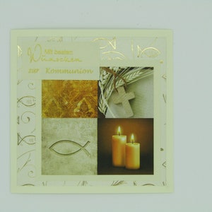 Greeting card with best wishes, gold, for congratulations on confirmation, confirmation or communion image 1