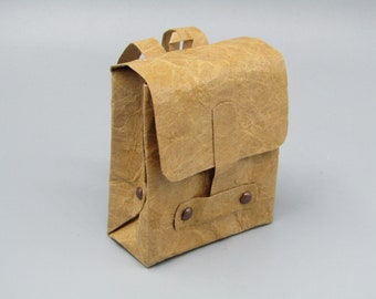 Geschenkverpackung Rucksack in Lederoptik, für kleine (Geld-)Geschenke rund um Reisen und Wandern