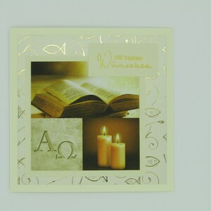Greeting card with best wishes, gold, for congratulations on confirmation, confirmation or communion image 4