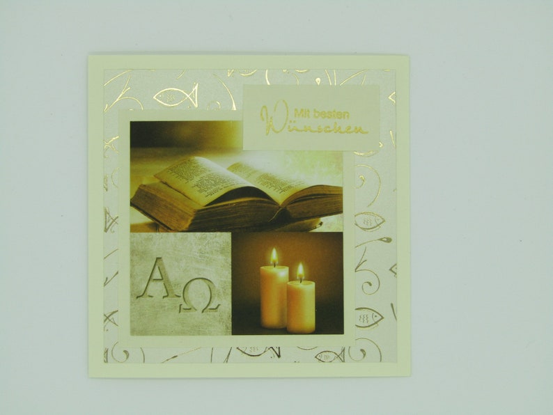 Greeting card with best wishes, gold, for congratulations on confirmation, confirmation or communion image 4