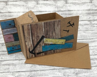 Woodworm pop-up greeting card