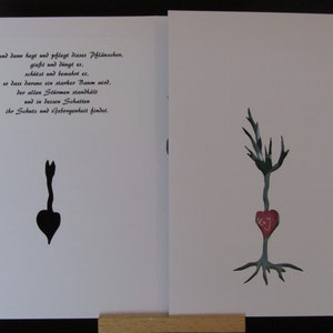 Grußkarte Hochzeits-Baum, mit wachsendem Motiv und personalisierbarem Herz Bild 2