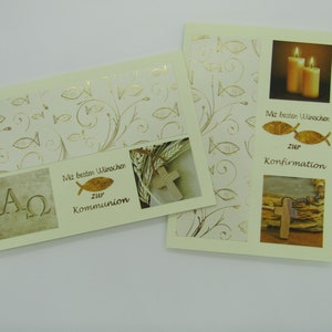 Greeting card with best wishes, gold, for congratulations on confirmation, confirmation or communion image 5